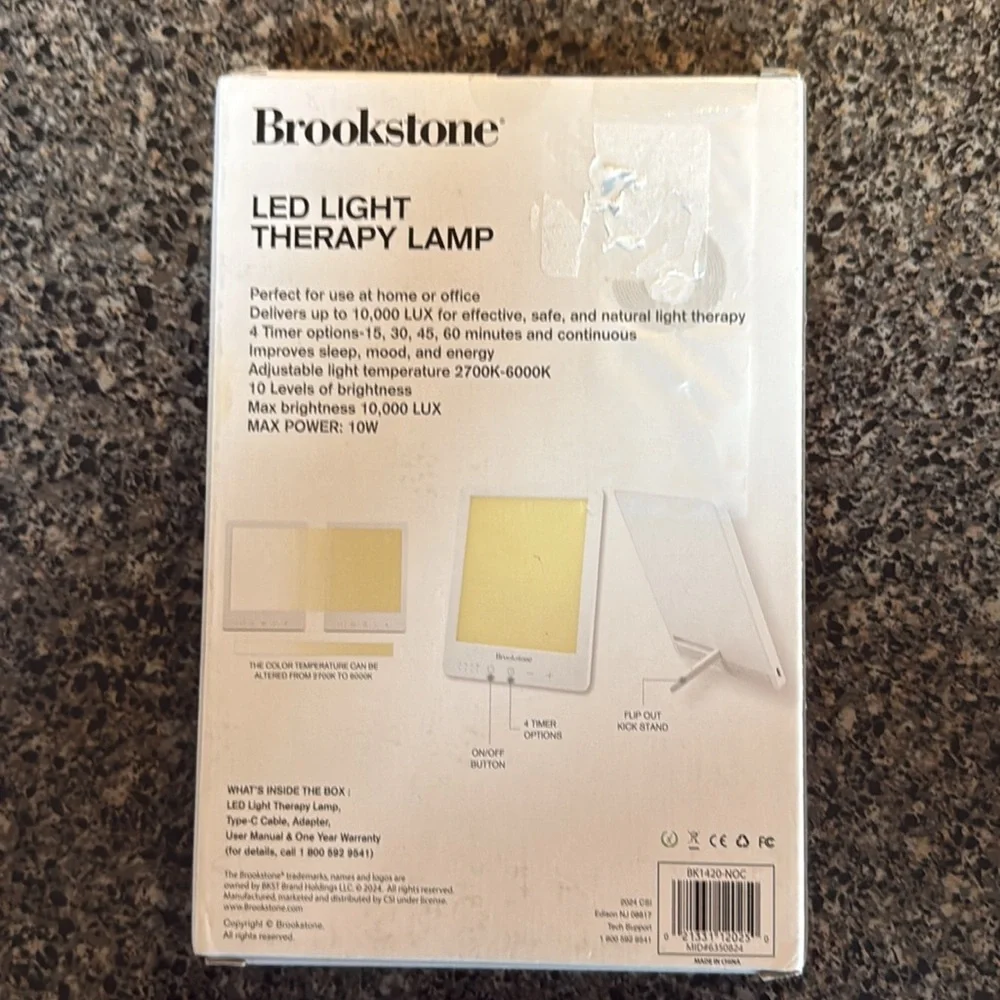 Brookstone LED Light Therapy Lamp - White and Yellow - Picture 3 of 5